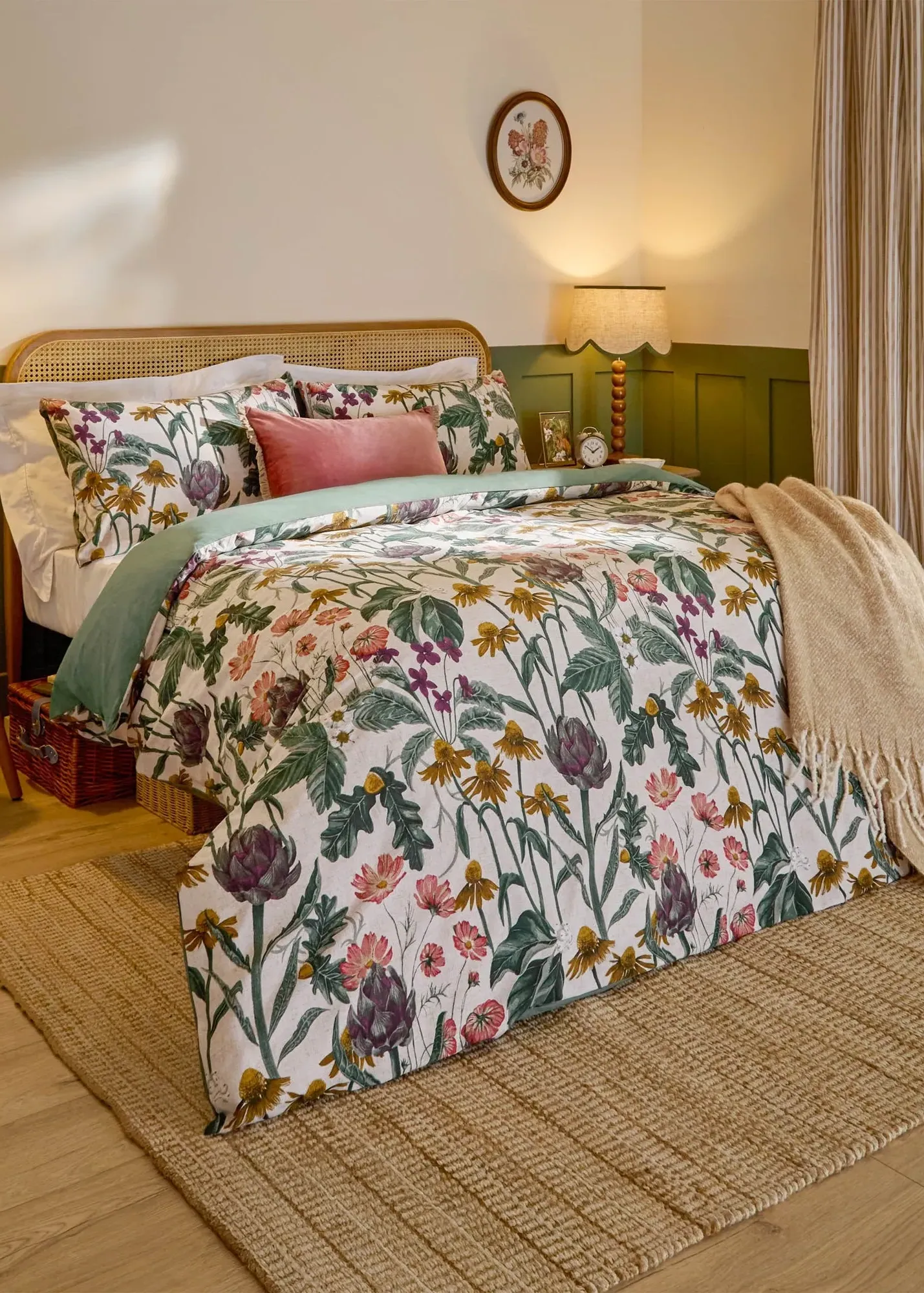Florapedia Single Floral Duvet Set - Beige, Cotton Blend product