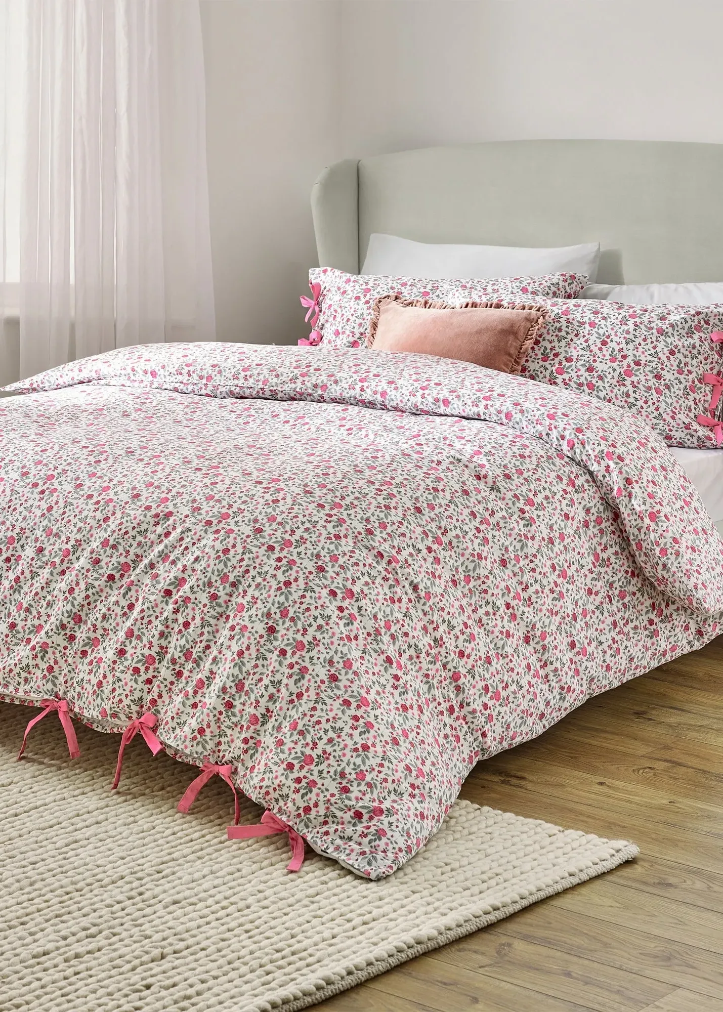 Hannah Floral King Size Duvet Set - Pink, Cotton product