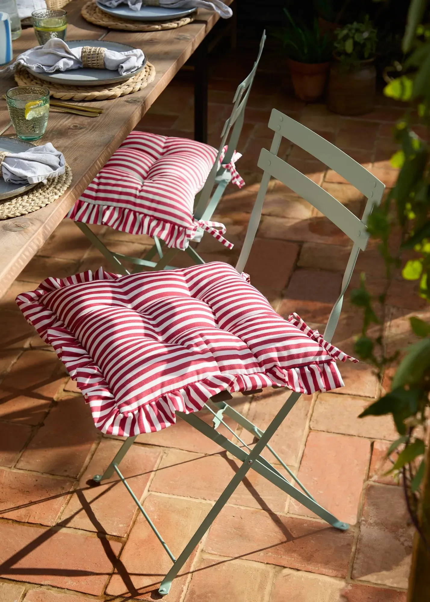 Millie Ruffle 2-Pack Seat Pads - Red, Polyester product