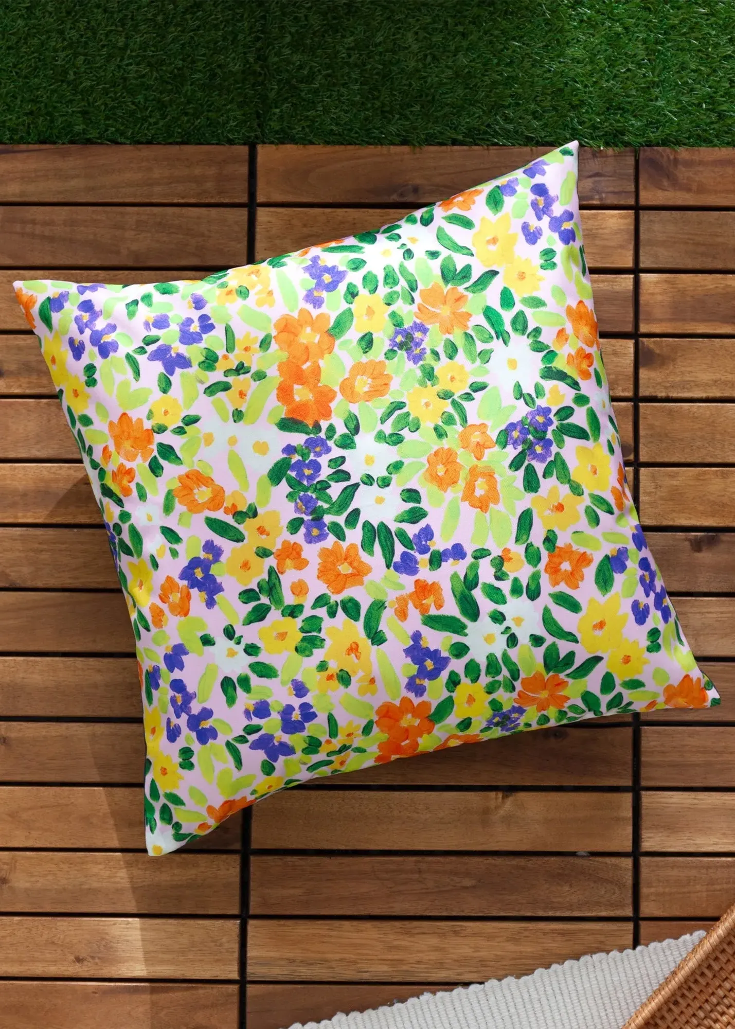 Confetti Floral Printed Outdoor Cushion - Multi, Polyester product