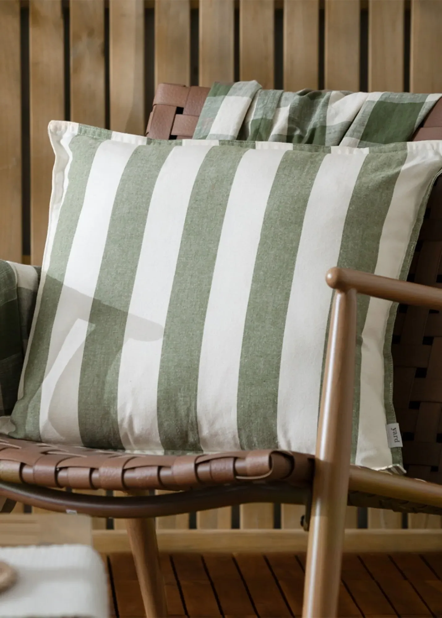 Hayle Cotton Outdoor Cushion Reversible Striped - Green product