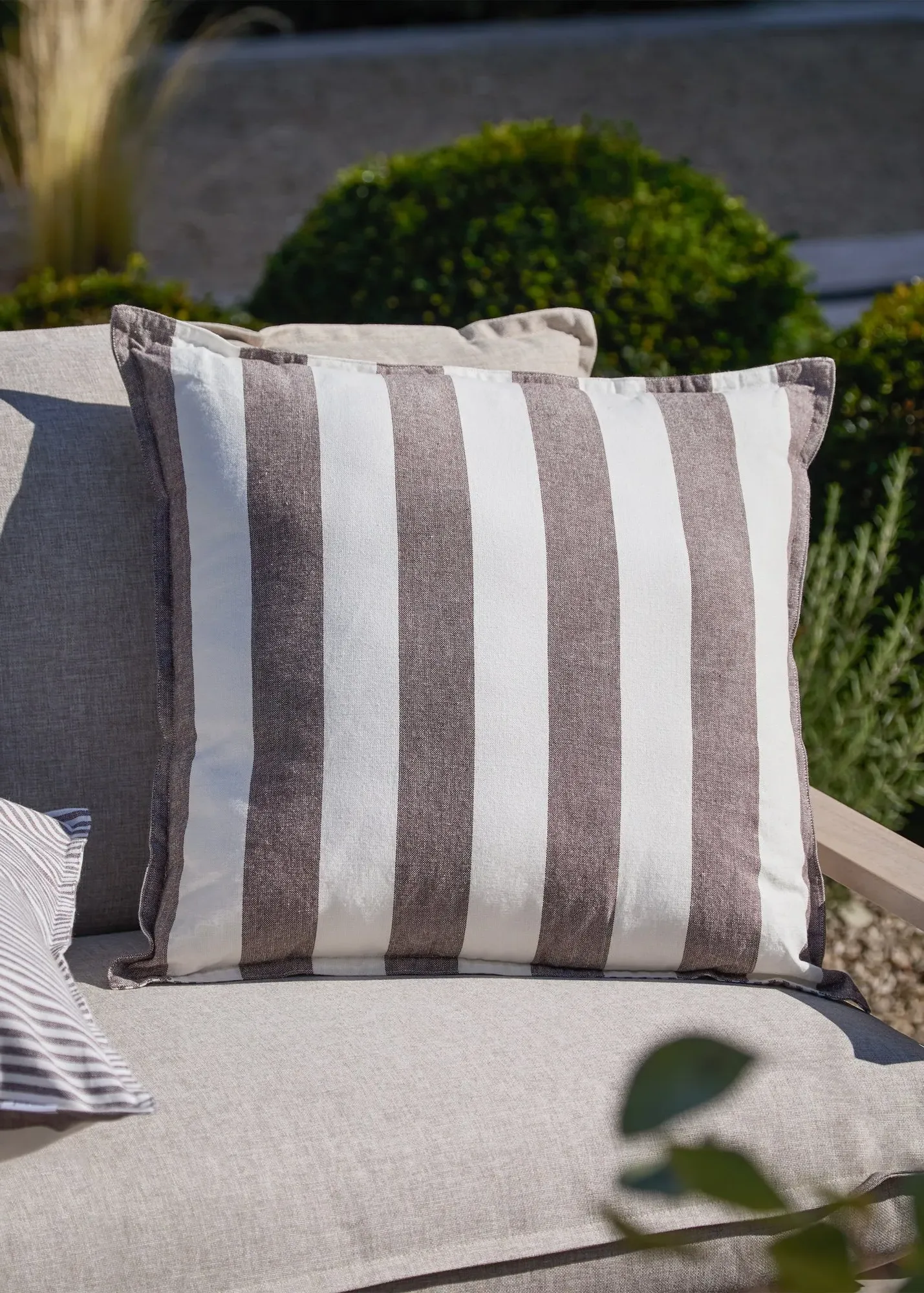 Hayle Square Outdoor Cushion Reversible - Brown, Cotton product