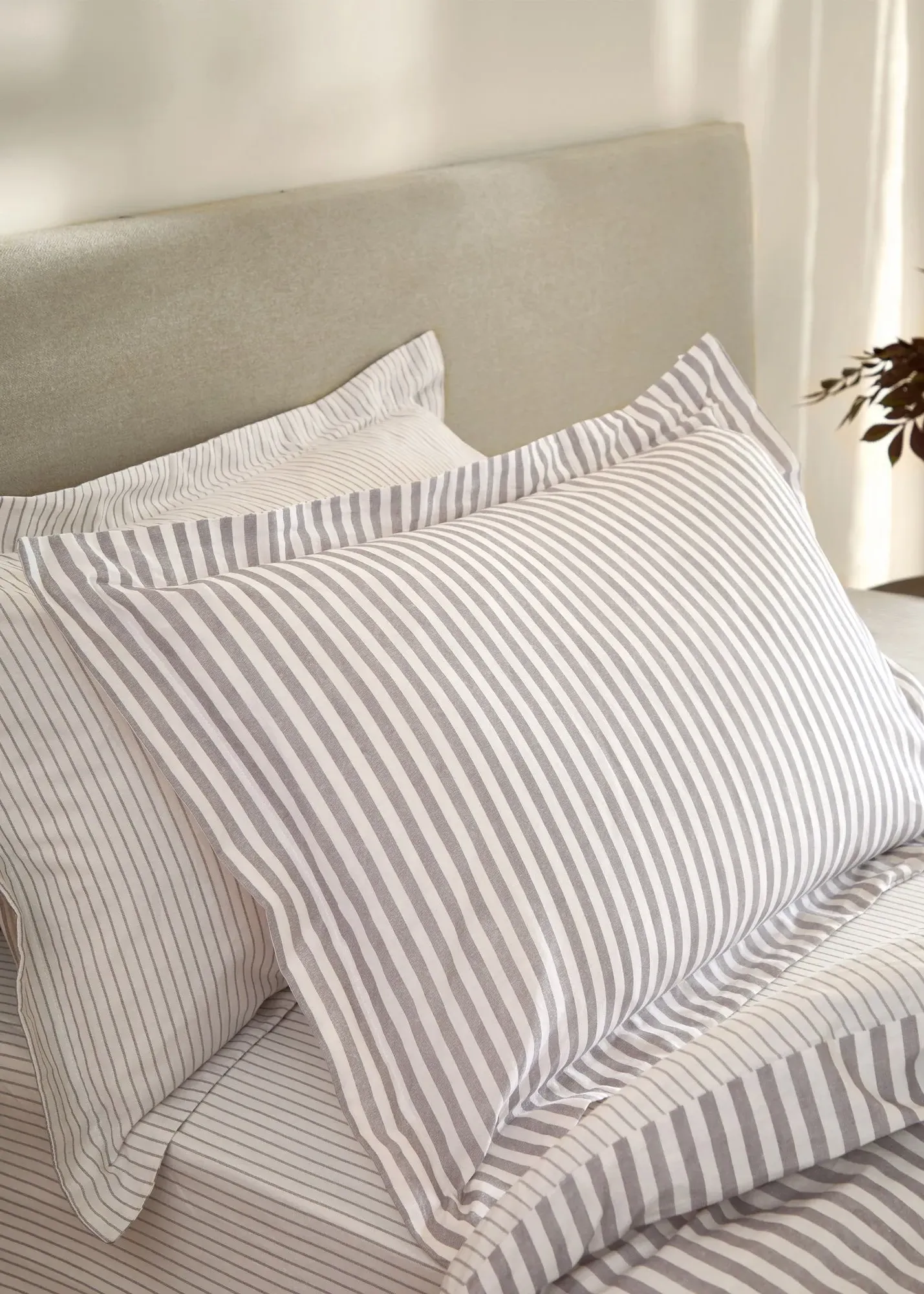 Hebden Melange Stripe Pillowcase Pair - Purple, Cotton product