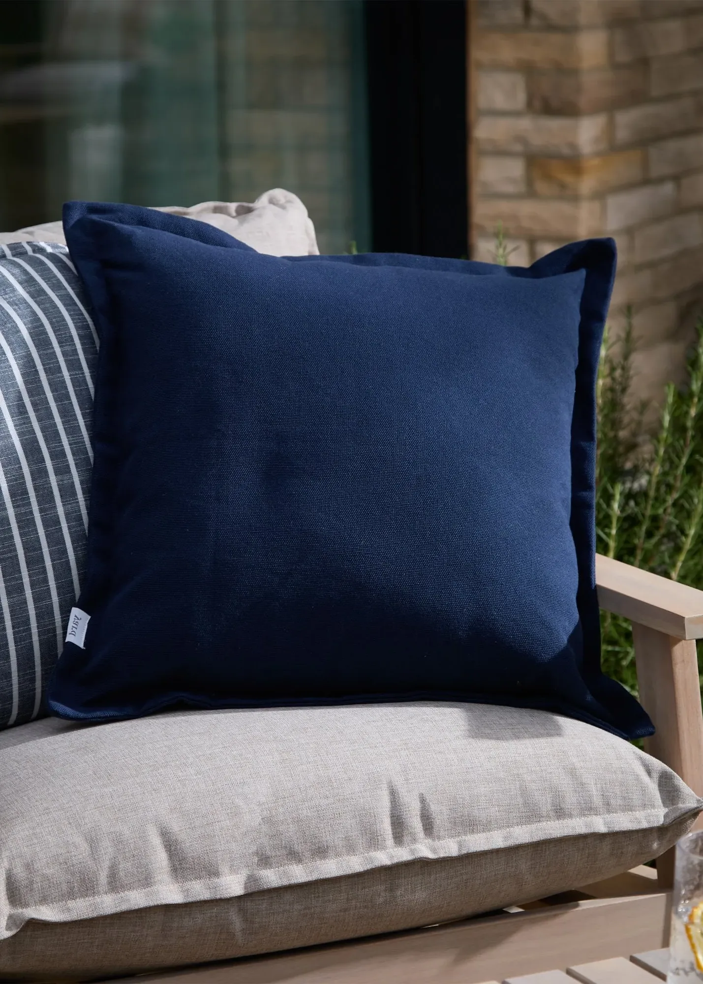 Holmfirth Canvas Outdoor Cushion - Navy, Polyester product