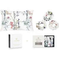 Hummingbird Standard Pillowcase and Scrunchies Gift Set - Mulberry Silk alternate view