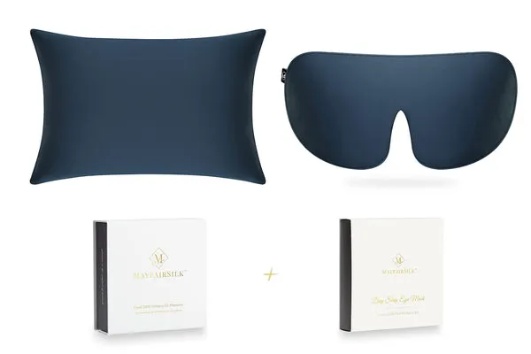 Midnight Blue Silk Sleep Gift Set - Standard Pillowcase product