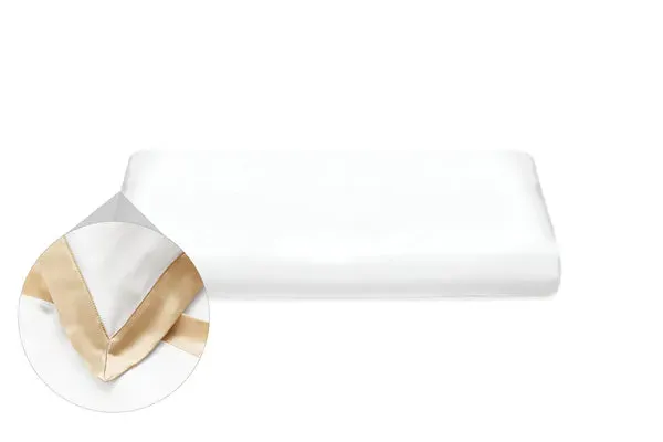 Oxford Pure Silk Duvet Cover Double - Brilliant White, Champagne product