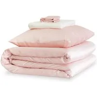 Precious Pink & Ivory Super King Silk Duvet Set - Pink, Silk alternate view