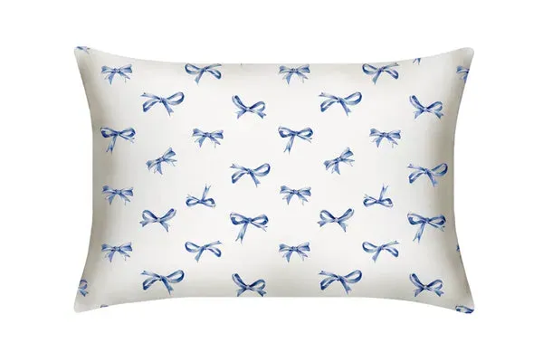 Regent Bows Standard Pillowcase - Blue, Mulberry Silk product