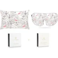 Super King Silk Sleep Gift Set - Flamingos, Mulberry