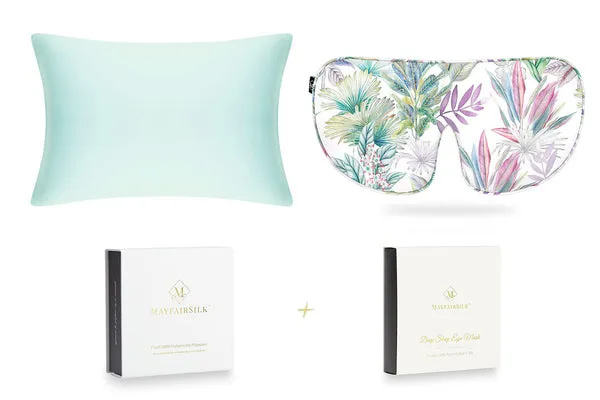 Teal Breeze Iridescent Garden Standard Silk Sleep Gift Set product