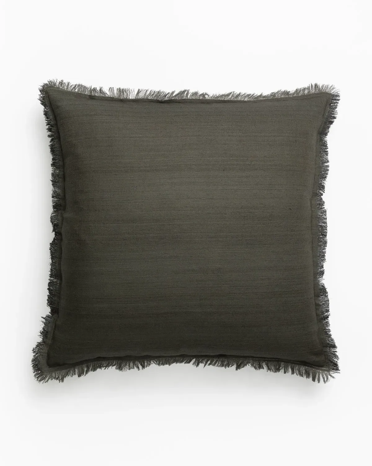 Abbey Silk Fringe Pillow Cover - Charcoal product