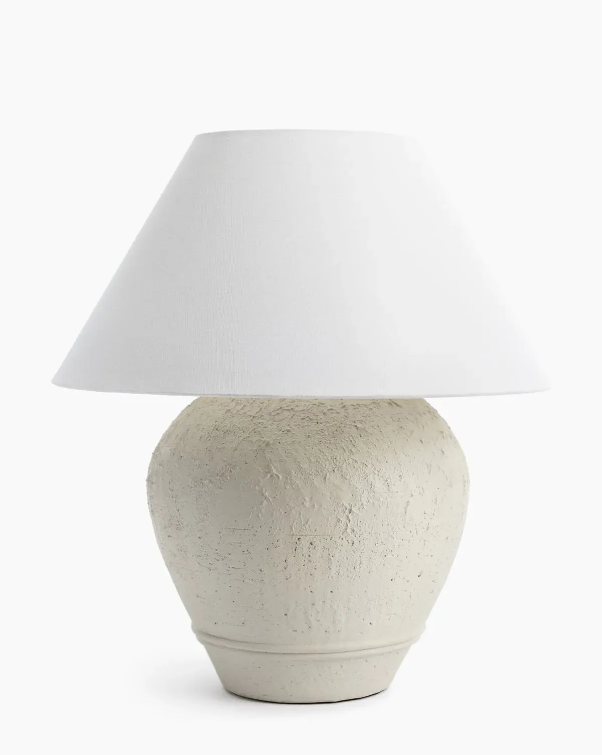 Abbott Ceramic Table Lamp - White, Linen product