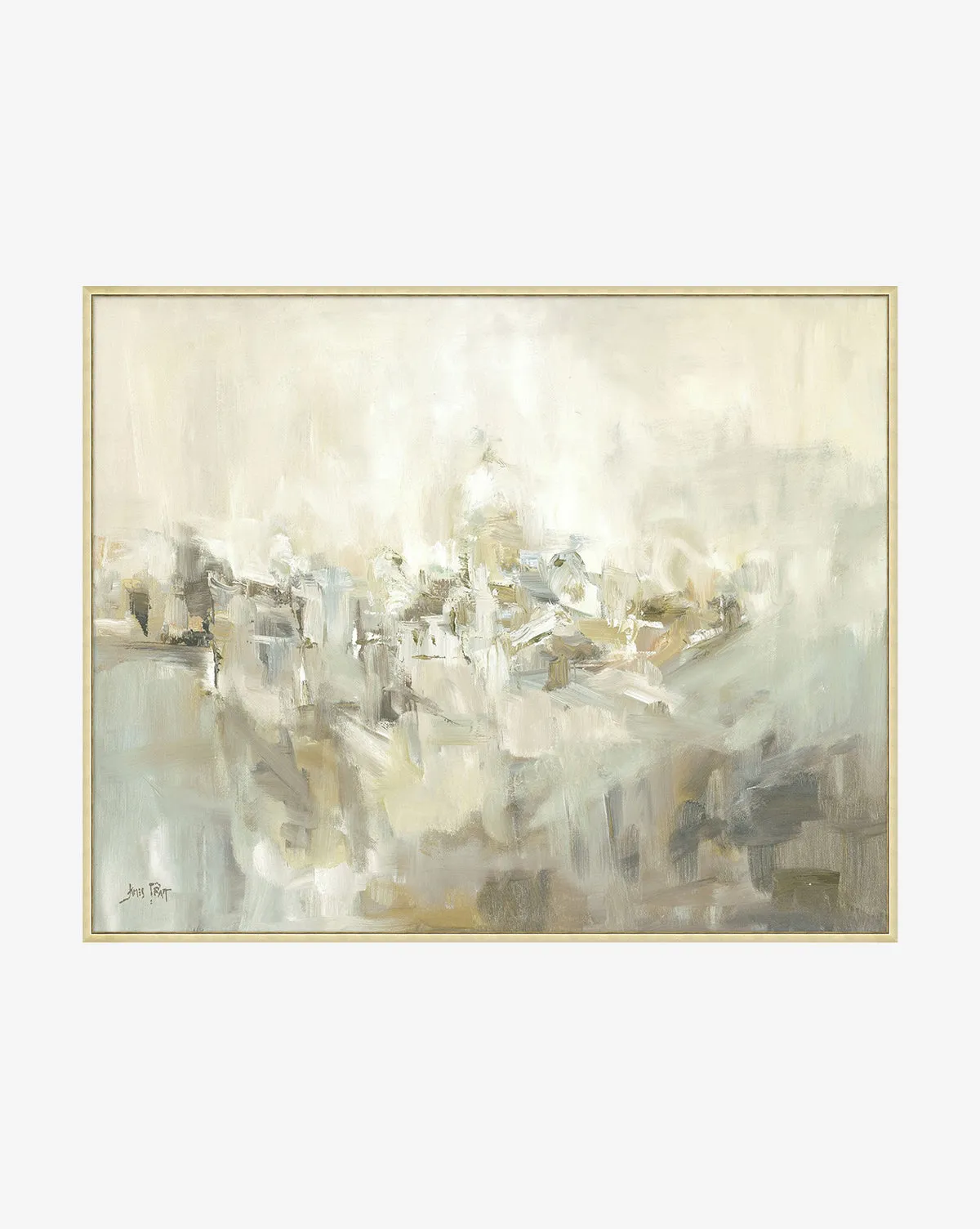 Abstract Village Gallery-Wrapped Canvas - Silver, Wood product