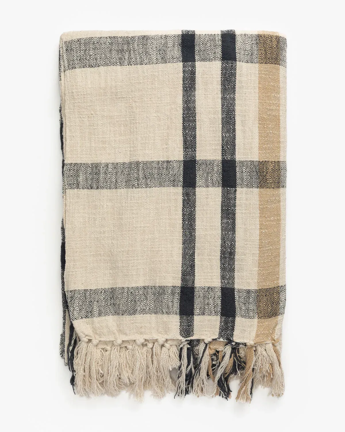 Albright Plaid Throw - Tan, Cotton product