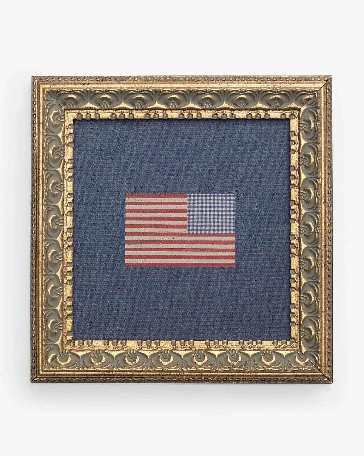 Americana Flag on Navy Mat Framed Wall Art product