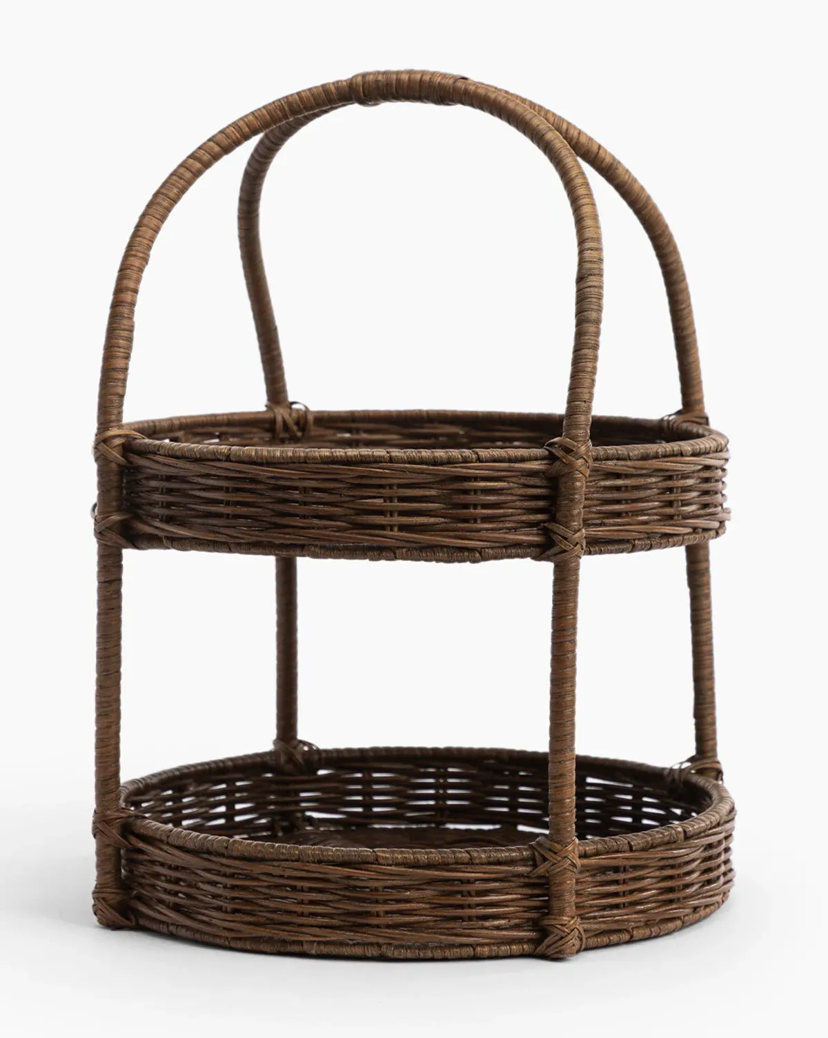 Aneesa Two-Tiered Wicker Tray - Rattan product