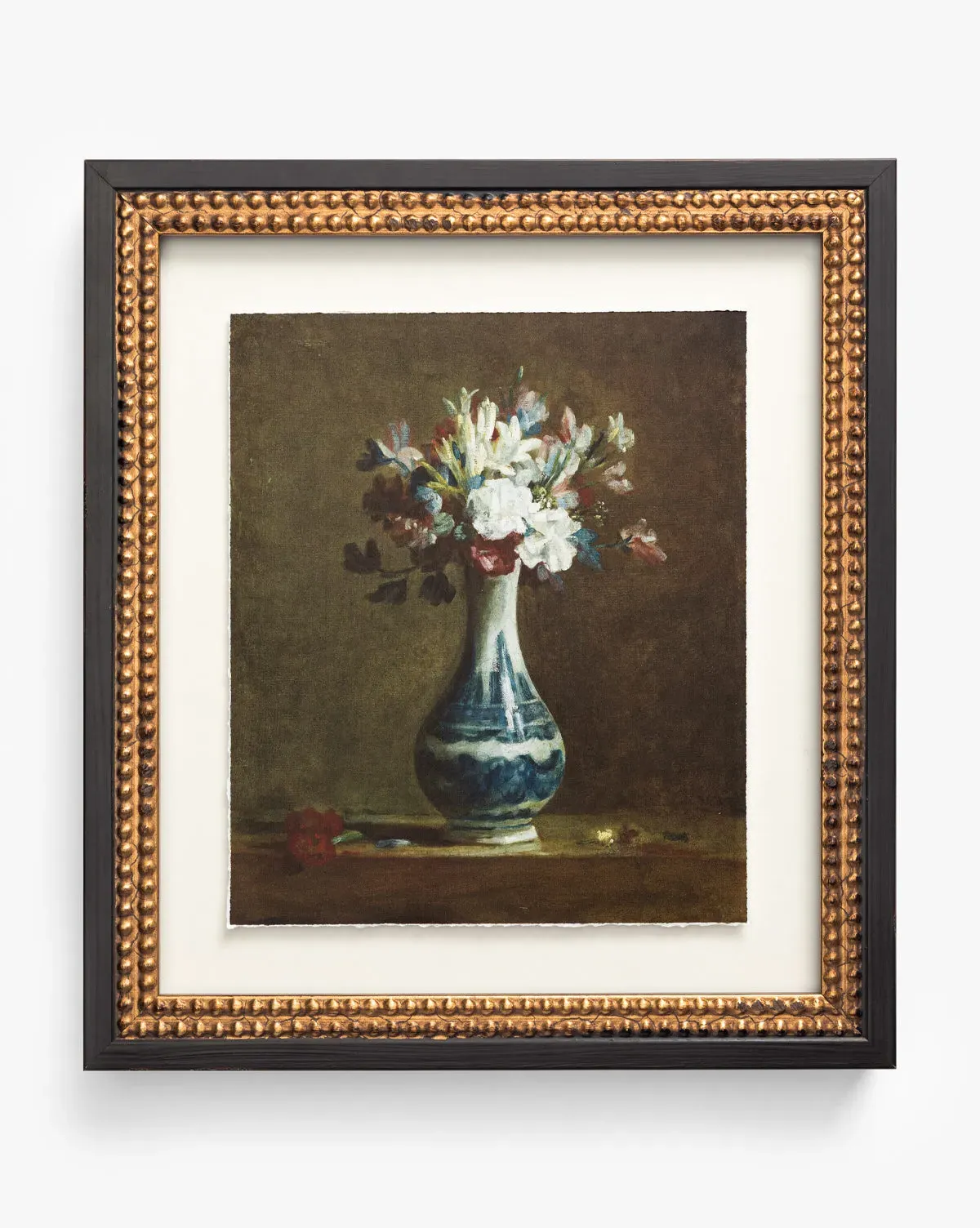 Antique Flower Vase Framed Giclee Print - Black, Gold product