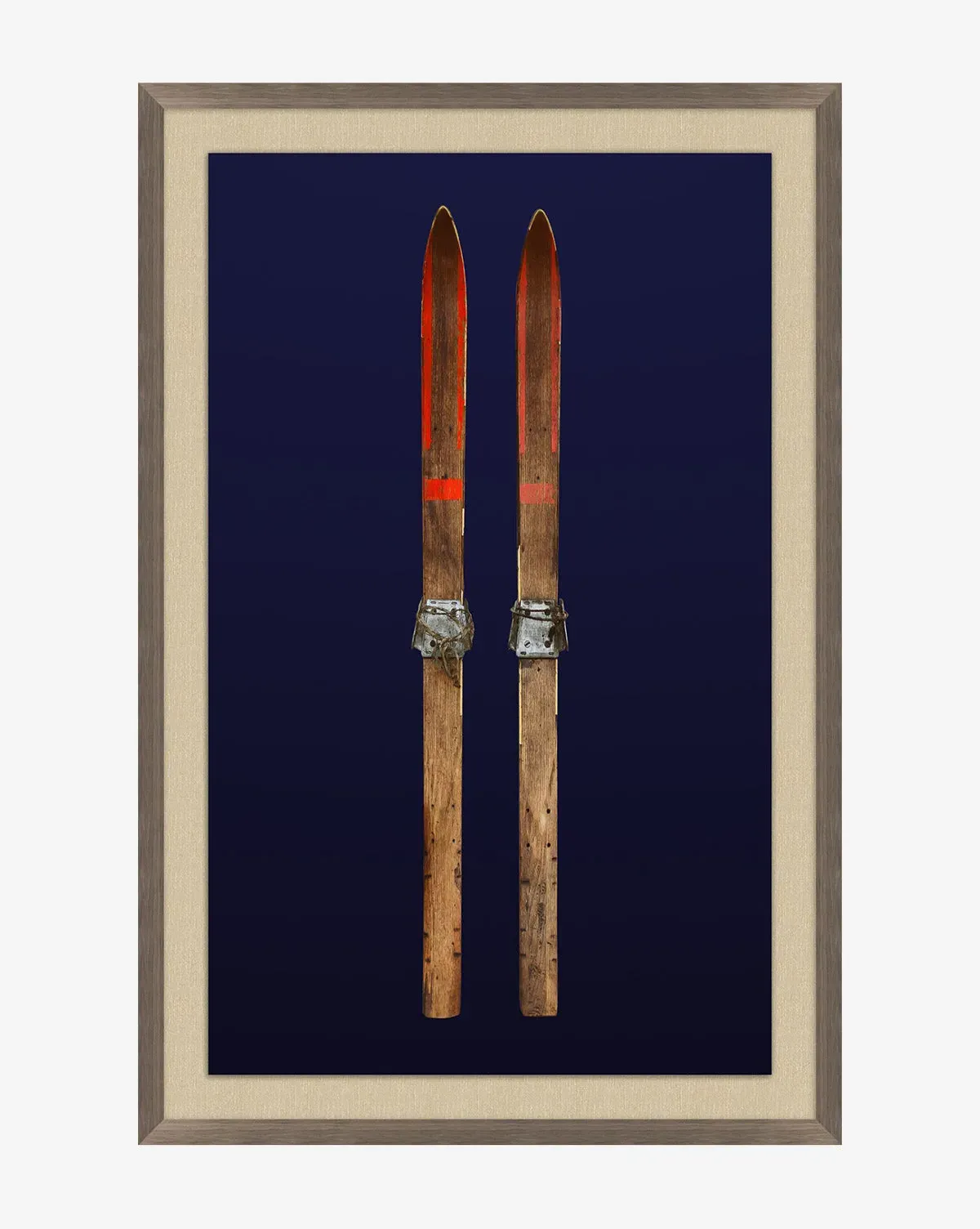 Antique Navy Skis I Framed Photography Print - Walnut product