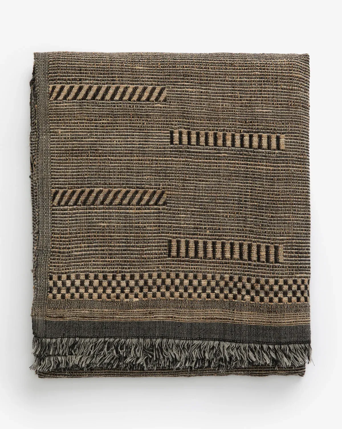Anwar Woven Throw - Brown, Wool Silk product