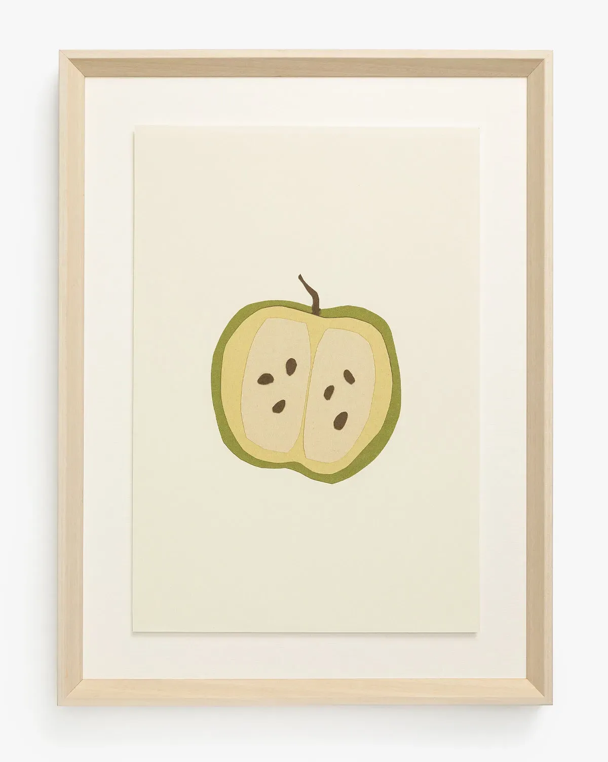 Apple Collage Framed Giclee Print - White, Wood product