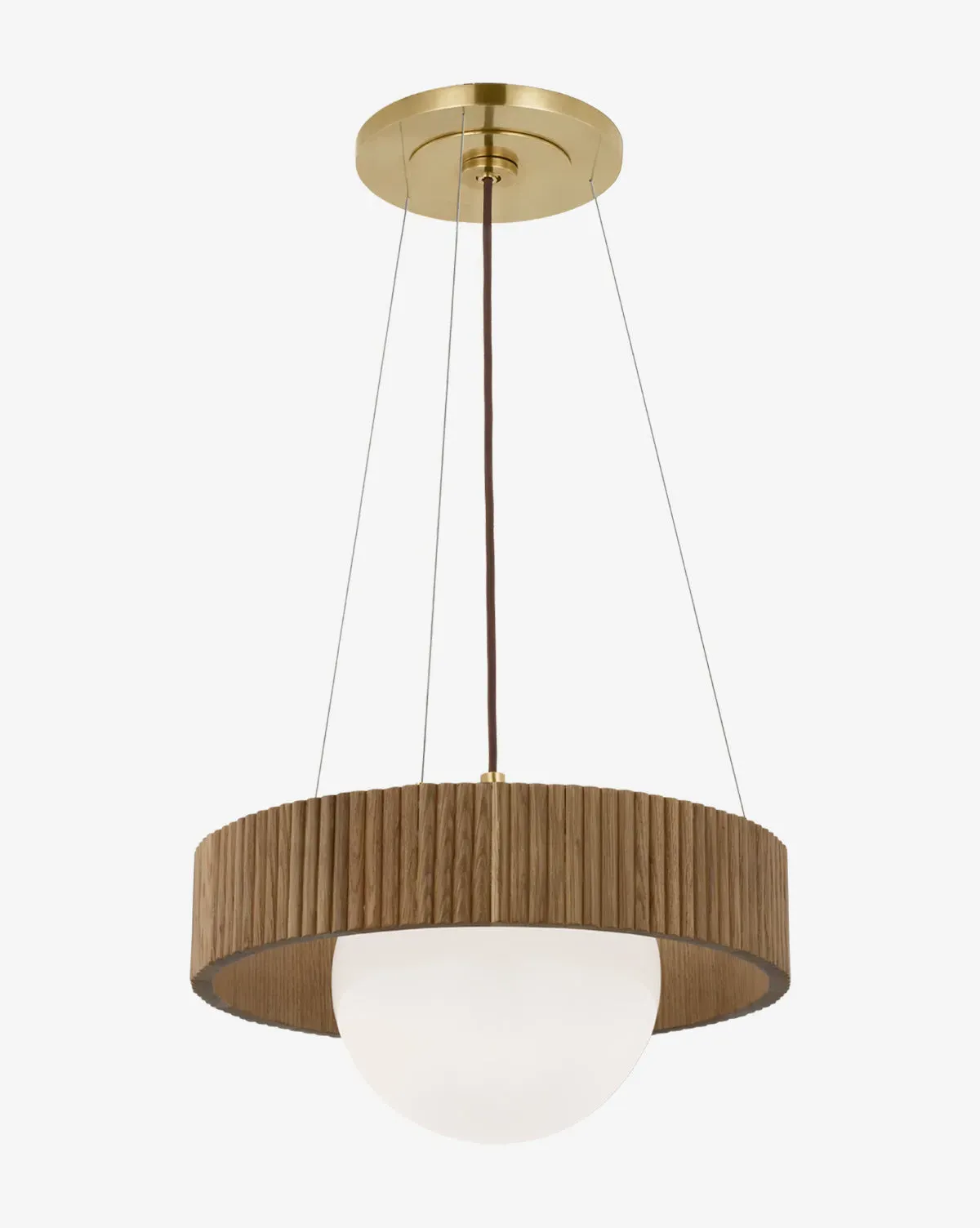 Arena Small Chandelier - Hand-Rubbed Antique Brass, Oak product