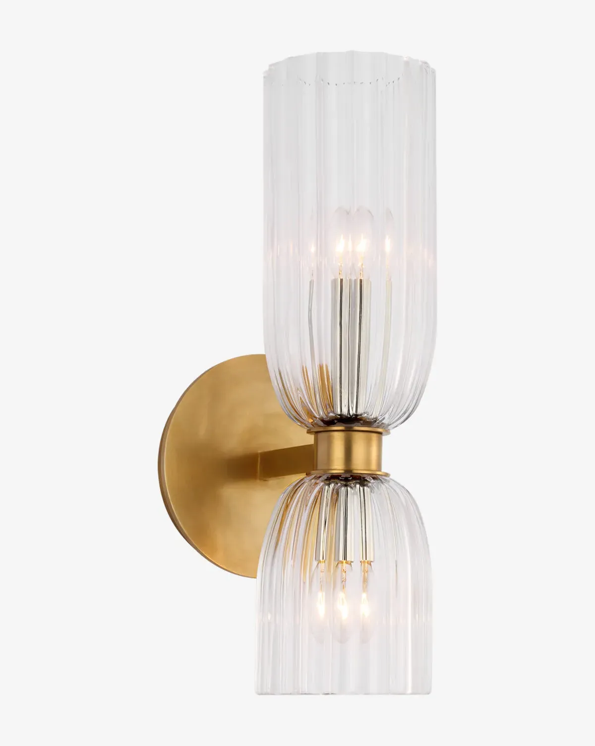 Asalea Wall Sconce with Fluted Glass Shade - Antique Brass product