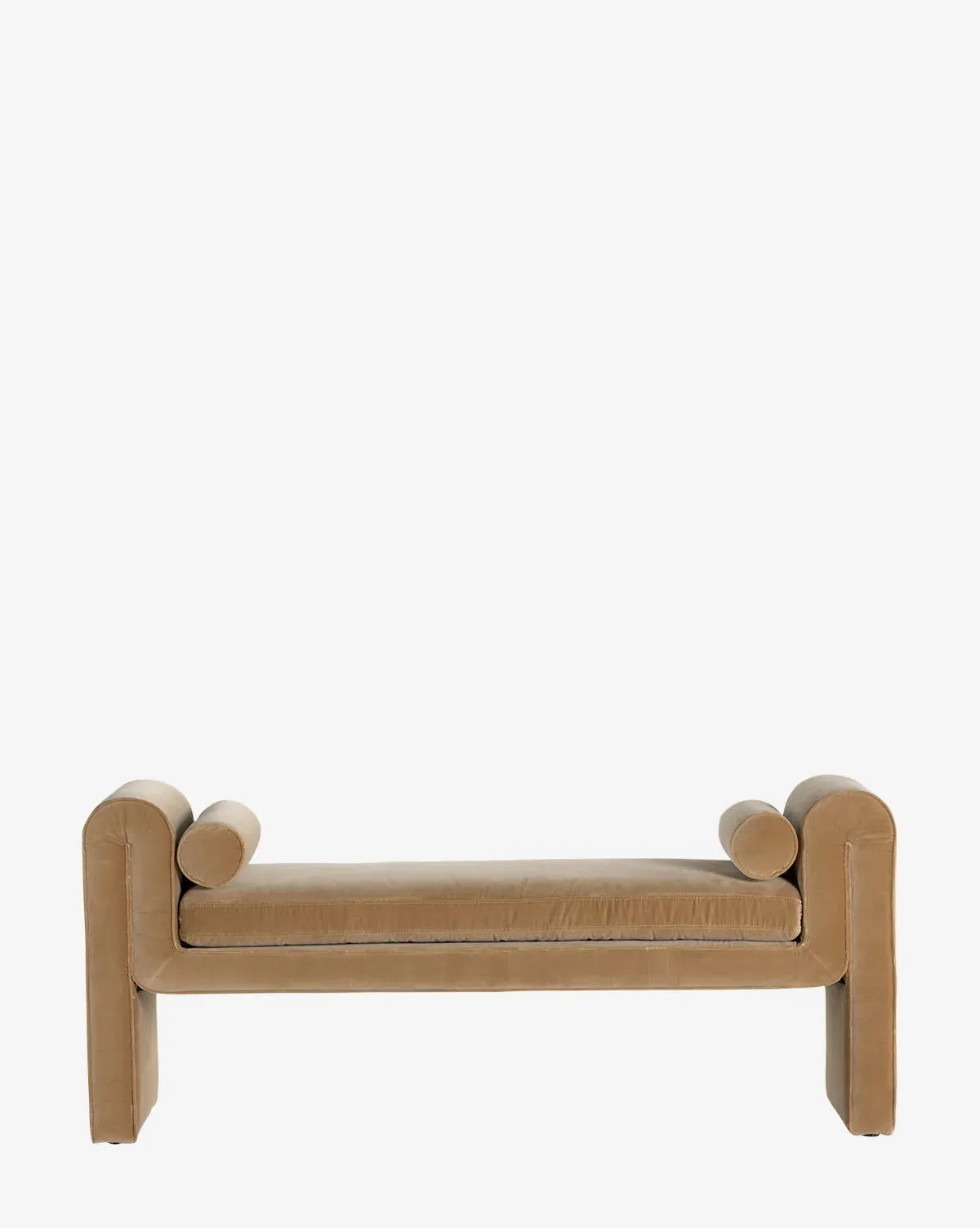 Ashlyn Bench with Cylindrical Pillows - Camel, Cotton Blend product