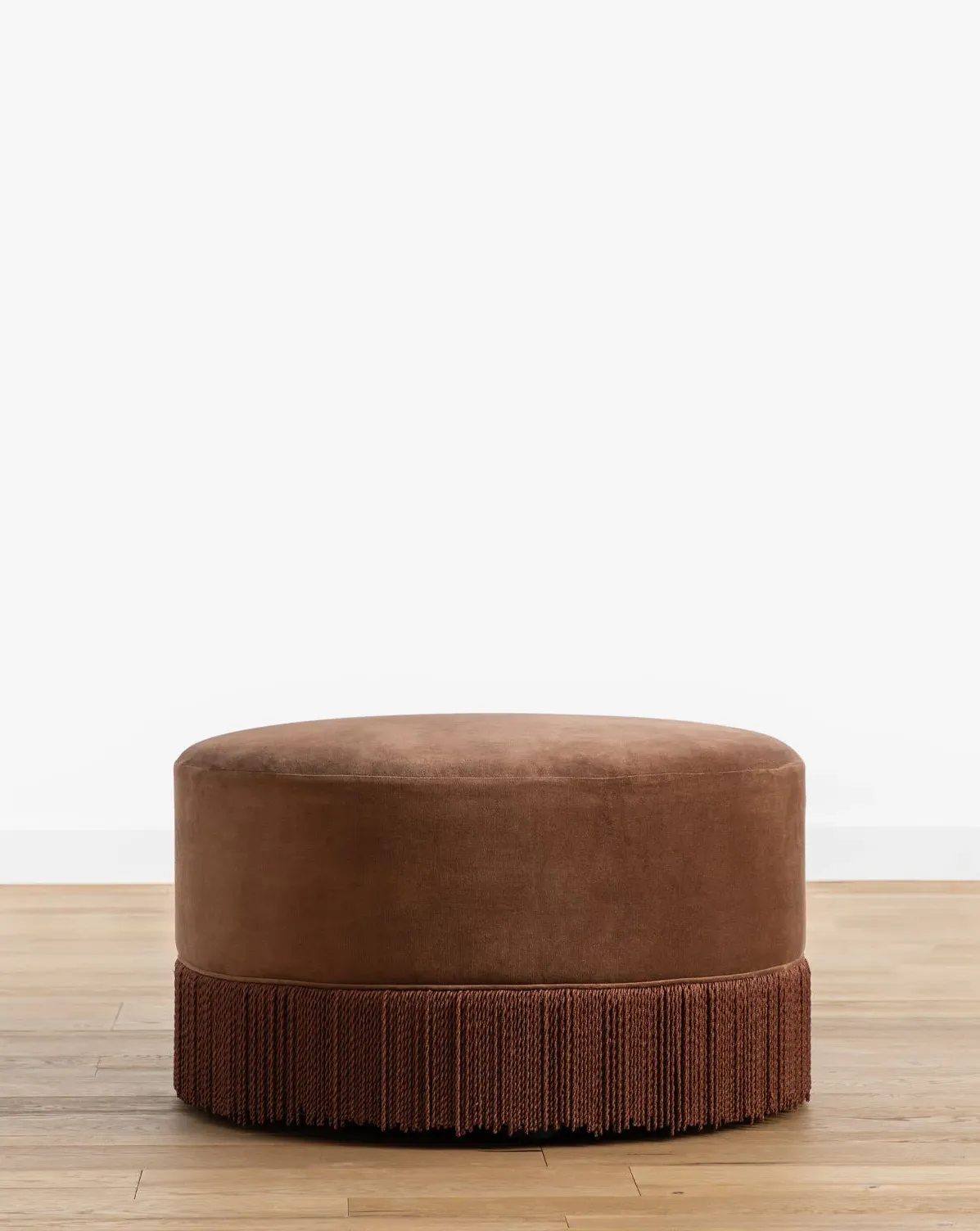 Astrid Fringe Ottoman - Velvet, Cotton product