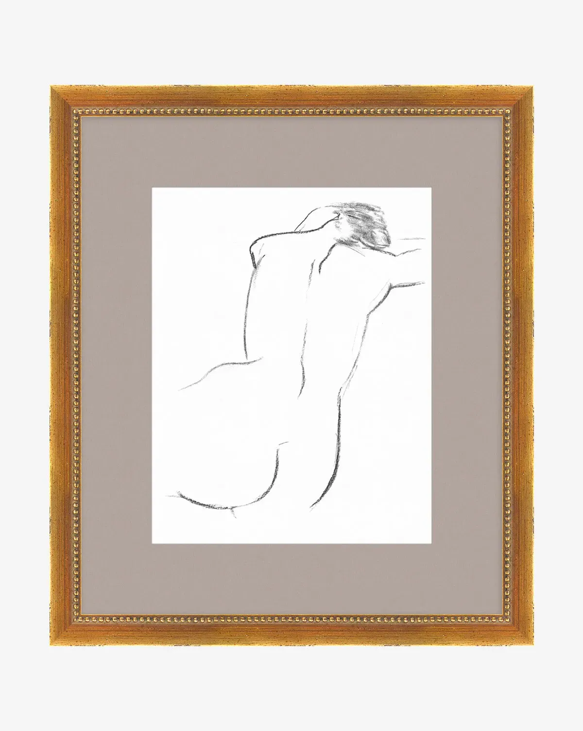 Bare Framed Figure Wall Art - Antique Gold product