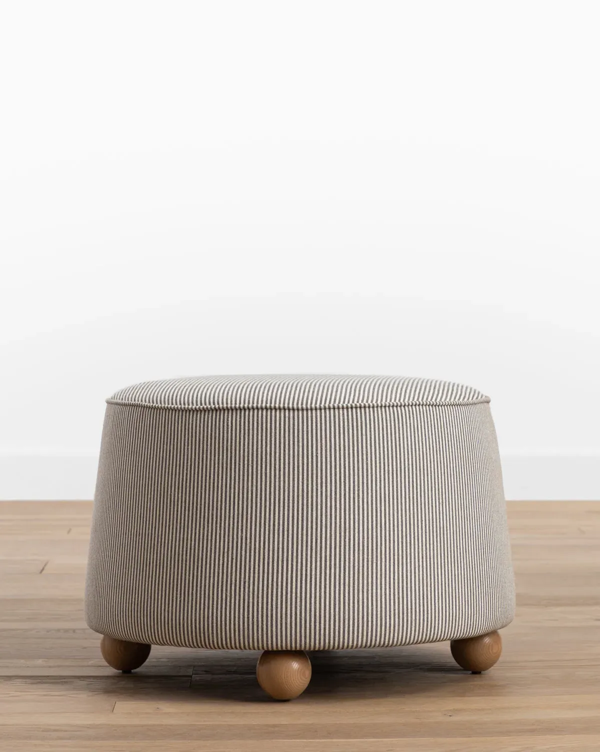 Barnaby Ottoman - Charcoal, Ivory Stripe product
