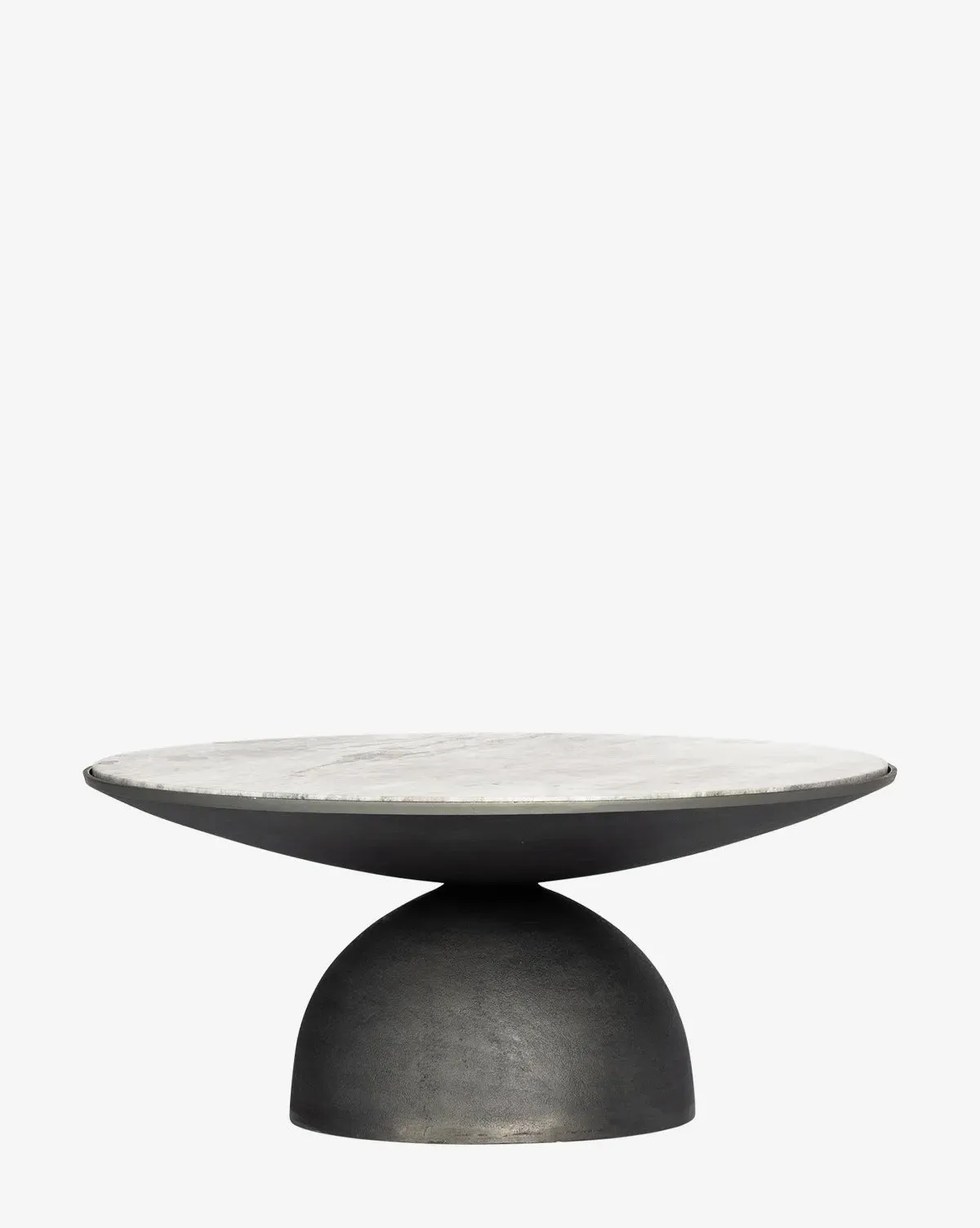 Bellaire Coffee Table - Taupe Marble, Hammered Gray Aluminum product