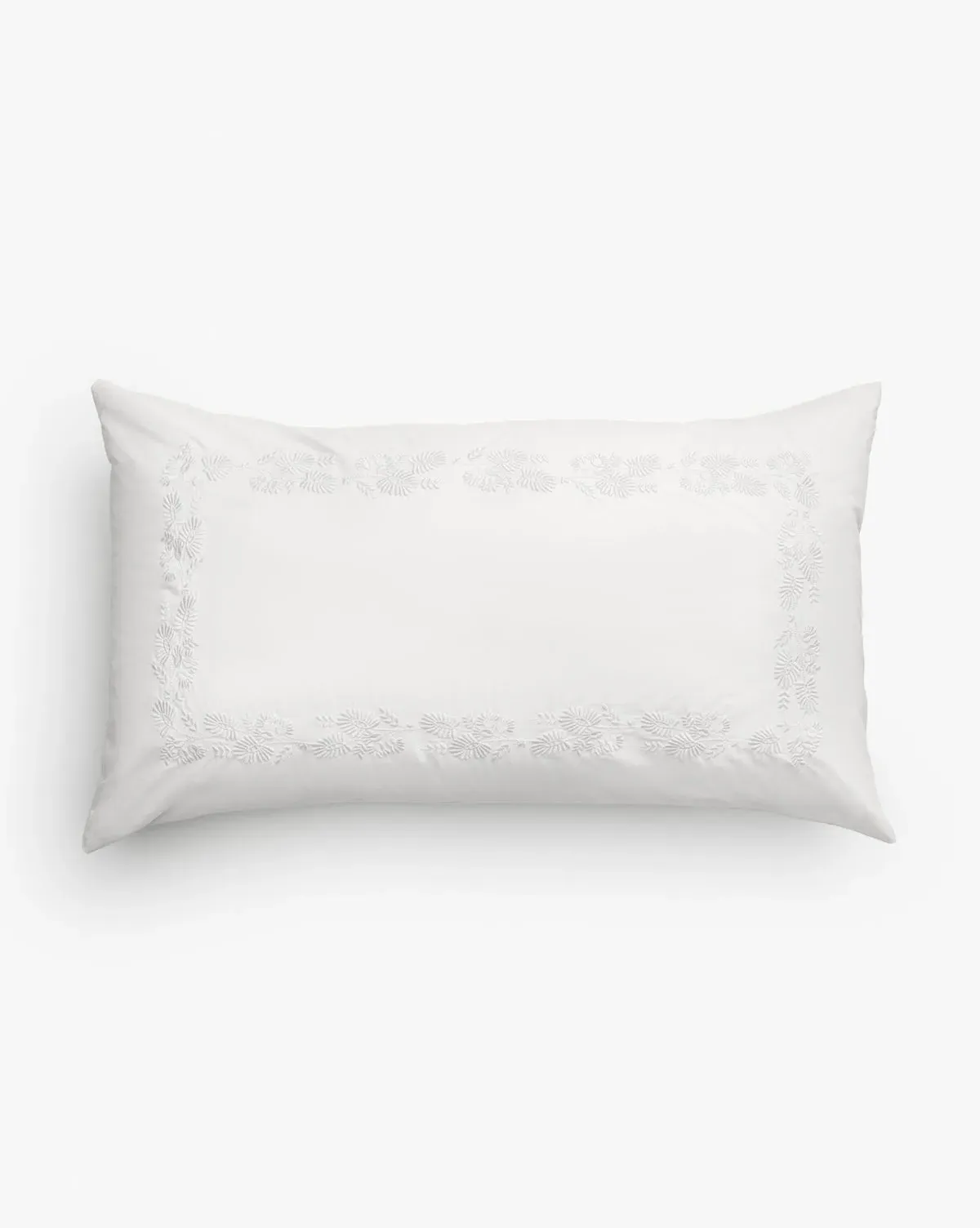 Bianca Standard Embroidered Shams Set of 2 - White, Organic Cotton product