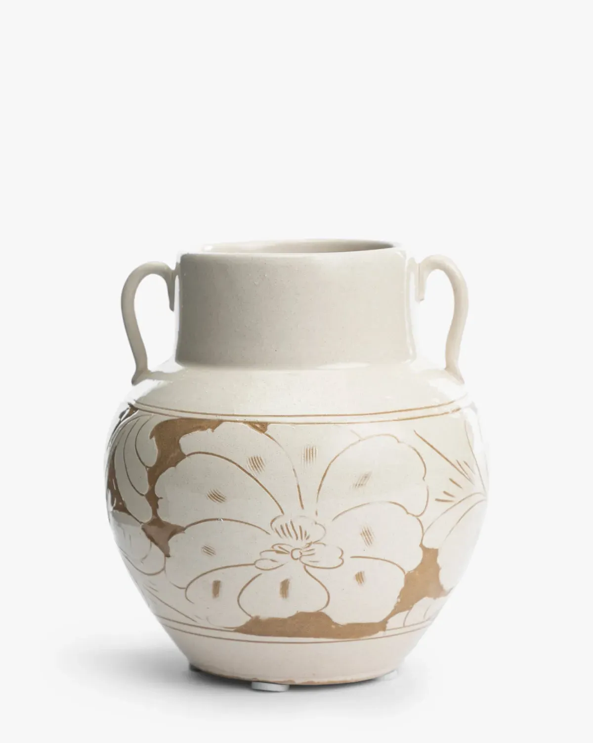 Blaise Small Double-Handled Vase - Off-White, Ceramic product