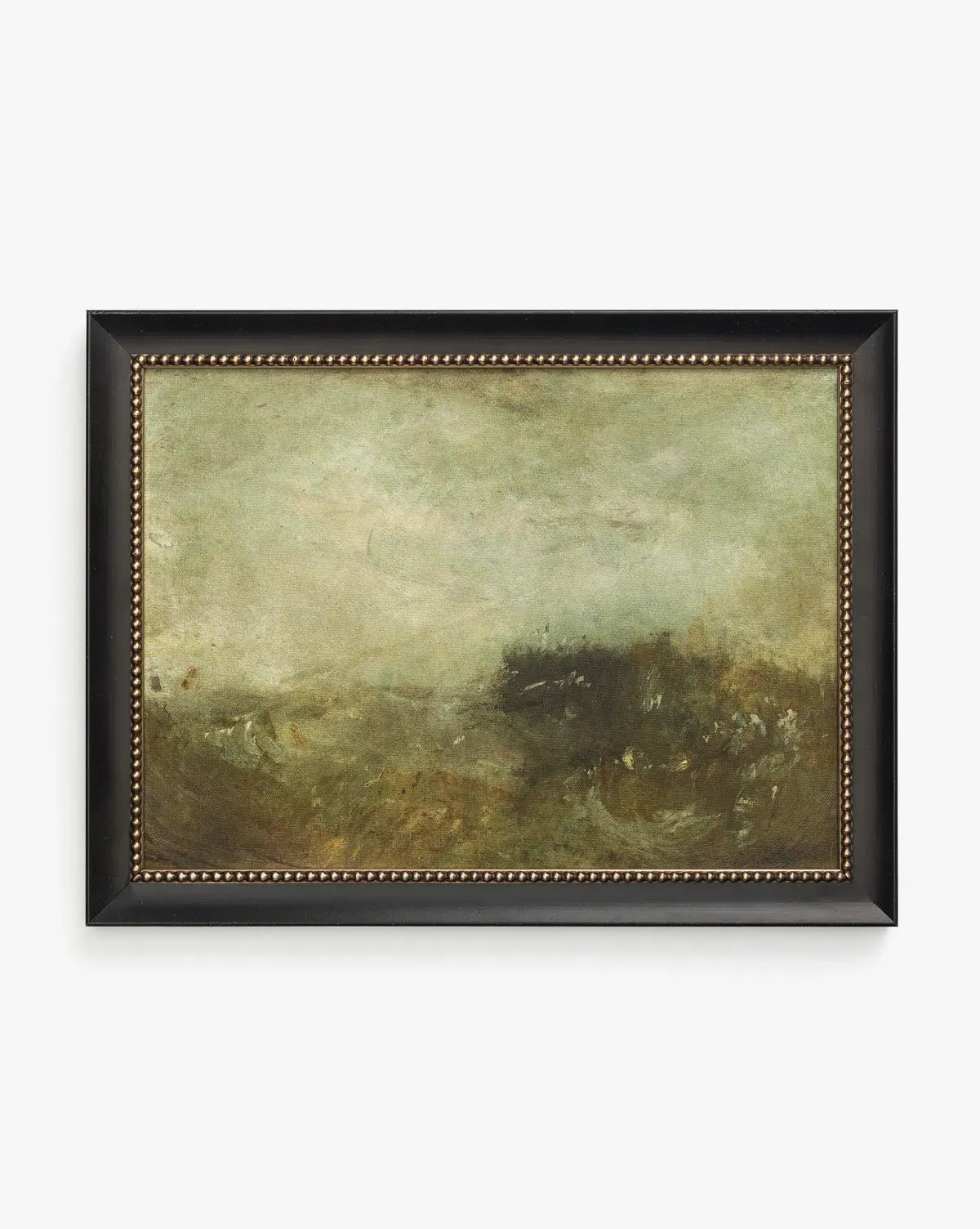Blowing Brush Framed Giclee Canvas Print - Black, Gold product