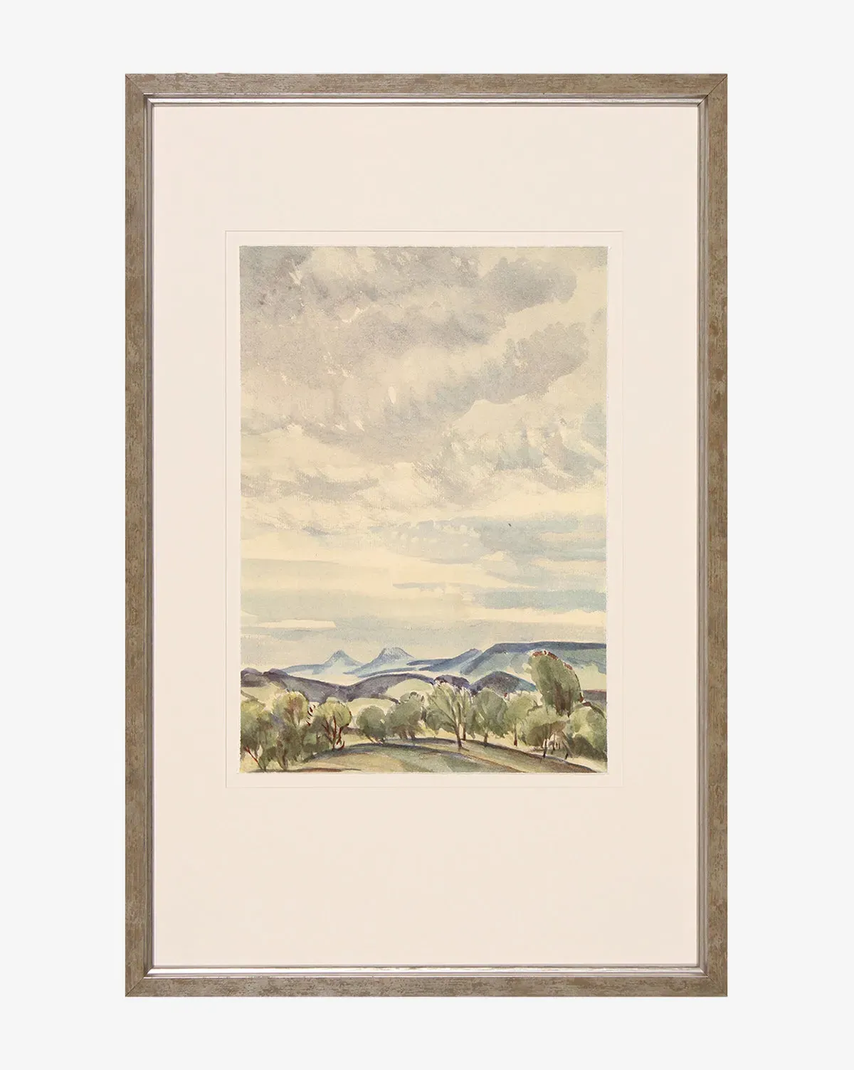 Blue Sky & Trees Vertical Landscape Artwork - Silver product