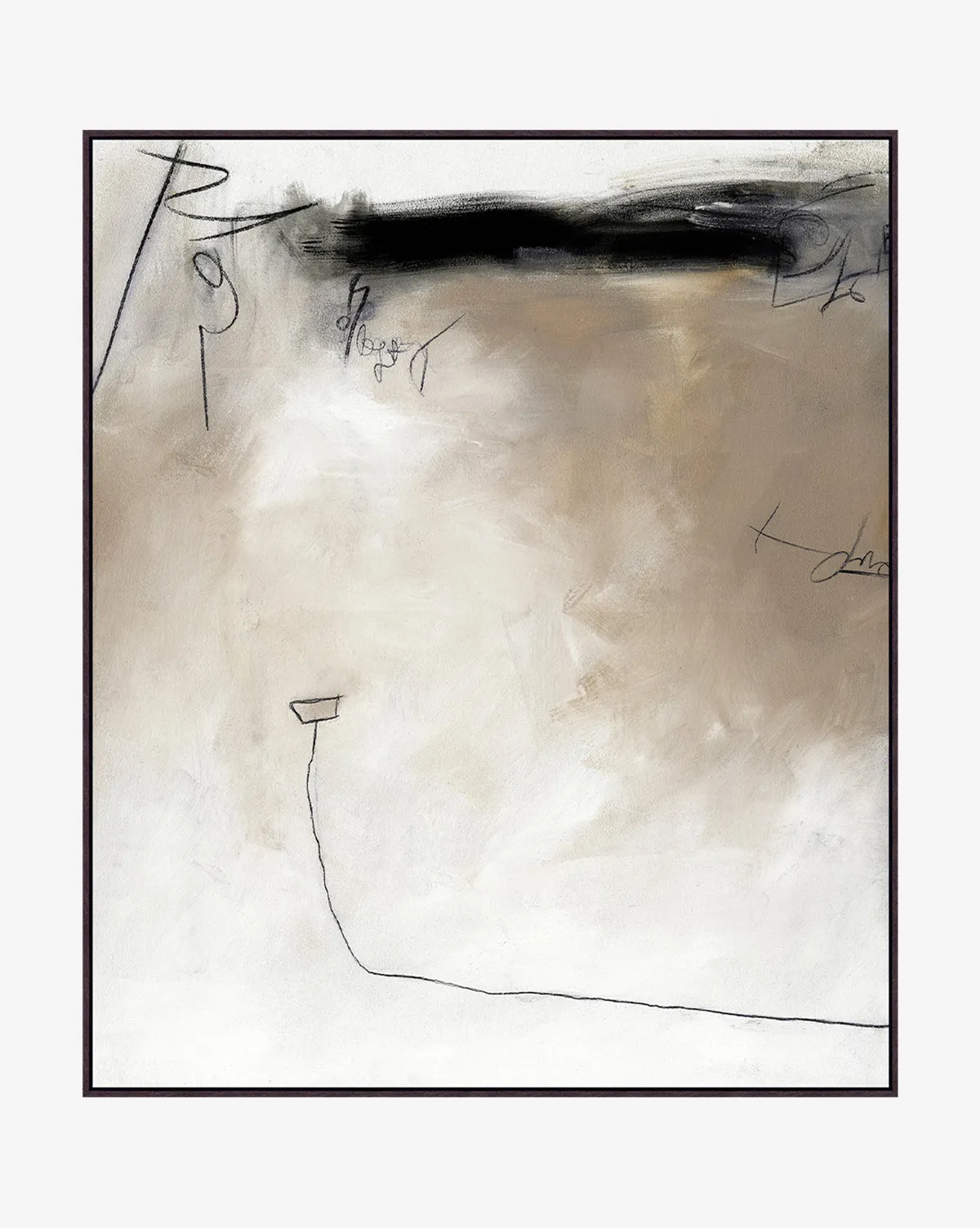 Blurred Lines Framed Wall Art - Brown, Black product