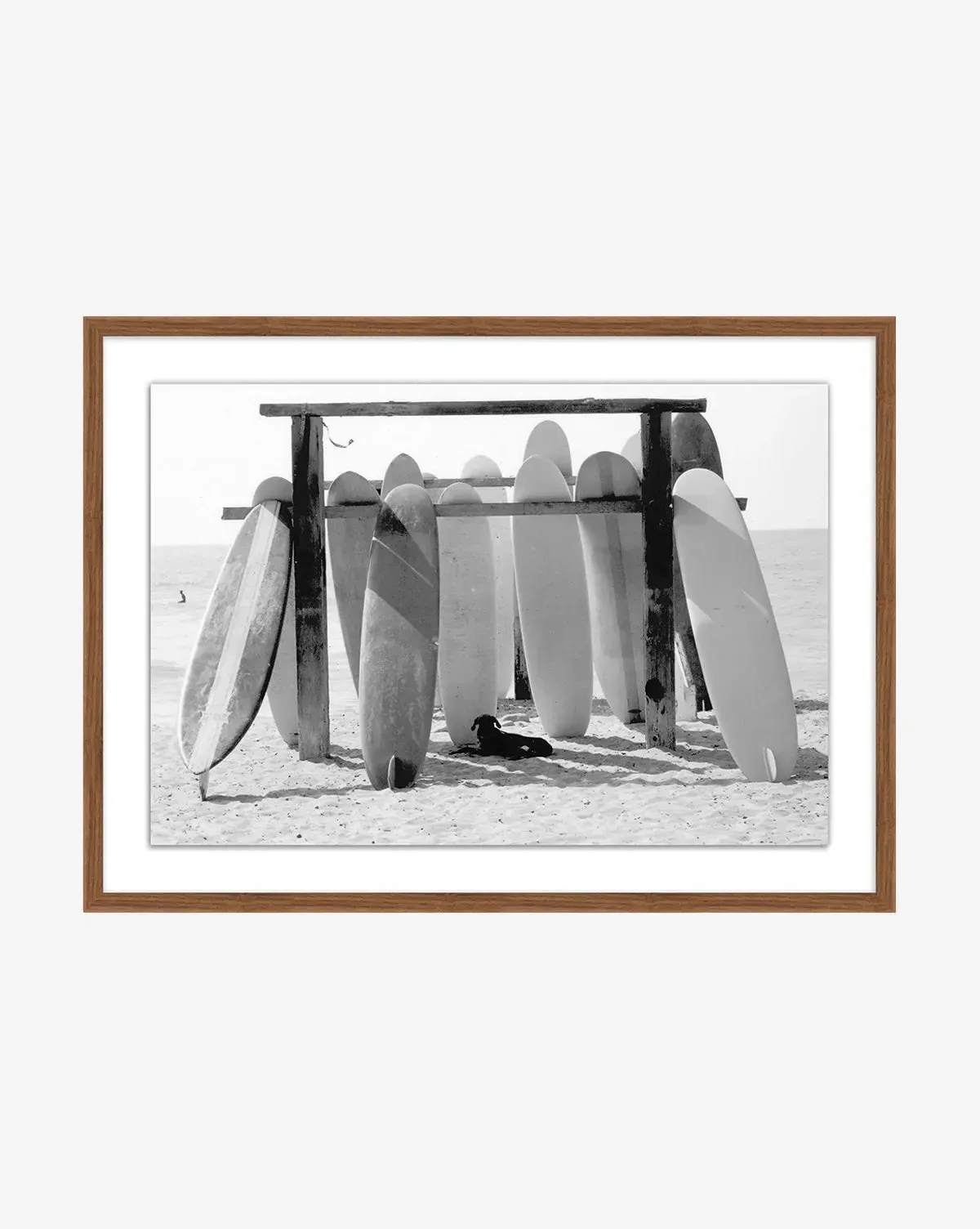 Boards at the Ready Framed Wall Art - Black & White, Walnut product