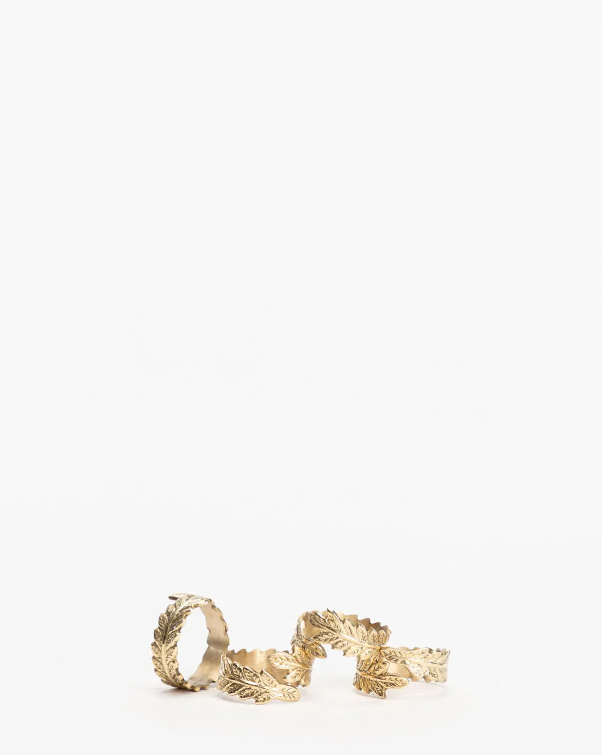 Botanical Brass Napkin Rings Set of 4 - Brass product