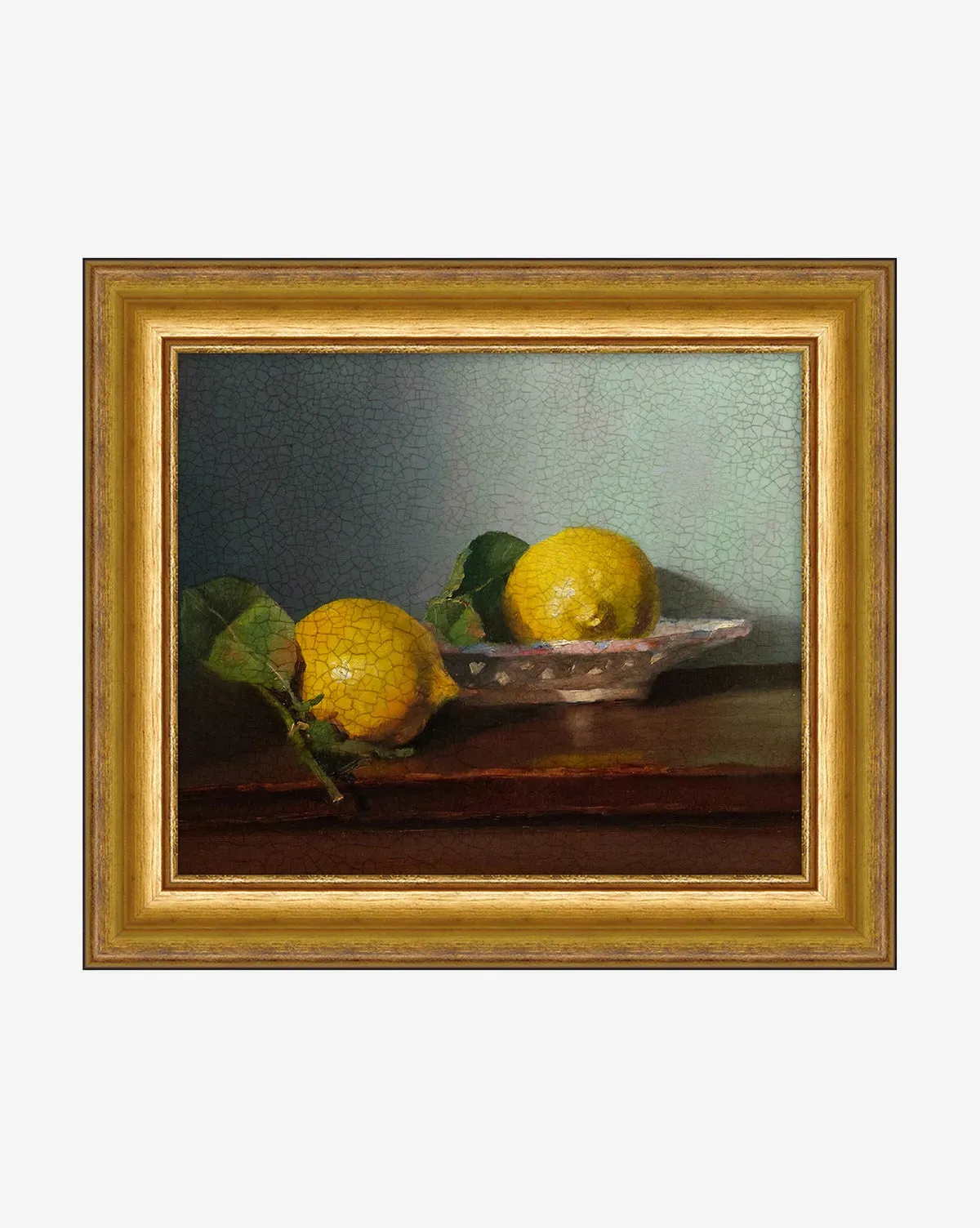 Bowl of Lemons Canvas Wall Art - Crackle Finish product