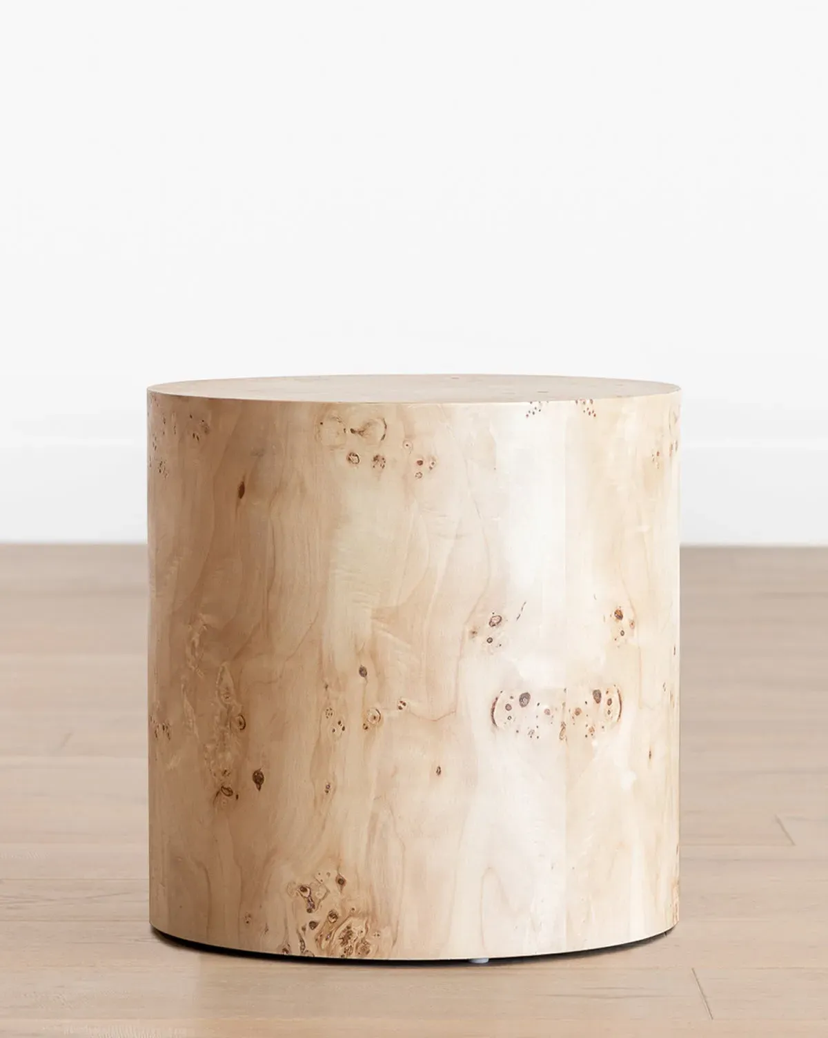 Burl Wood Round Side Table - Light Burl product