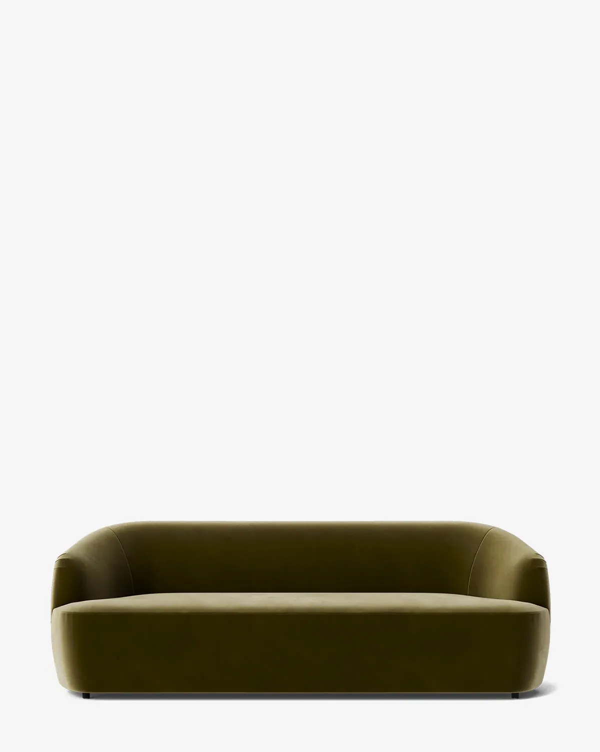 Byron 3-Seater Sofa with Curved Back - Olive, Velvet product
