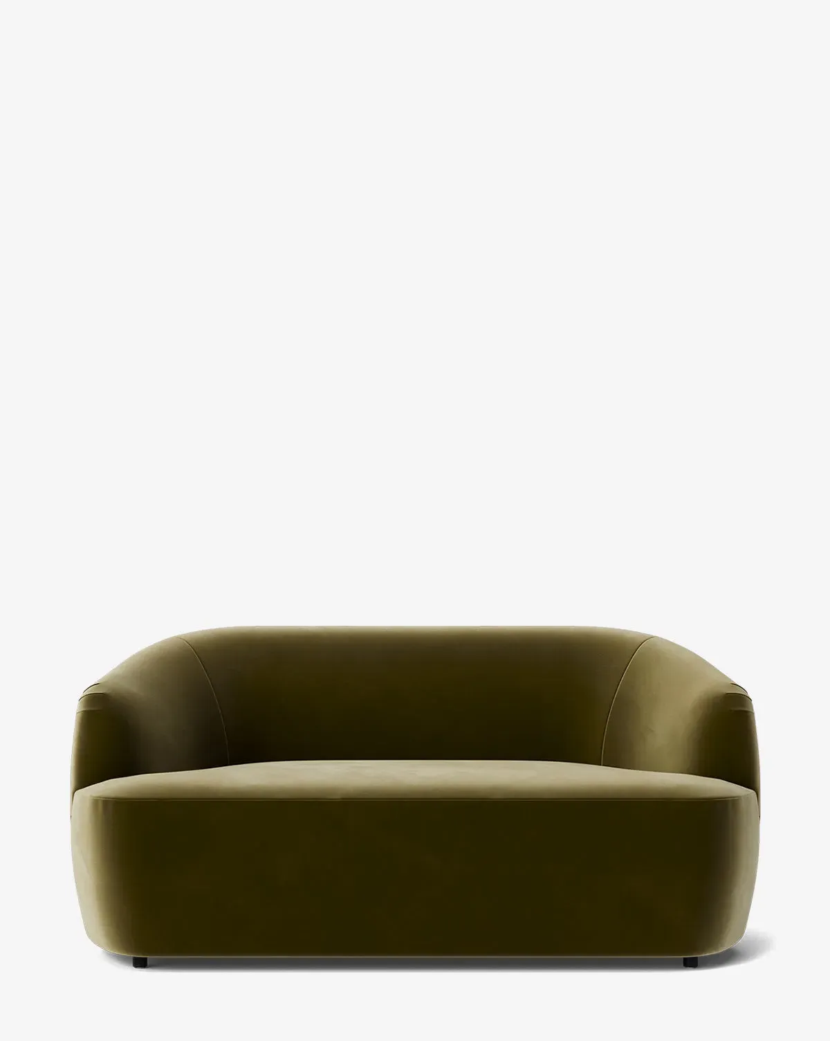 Byron Settee 2-Seater Sofa with Curved Back - Olive, Velvet product