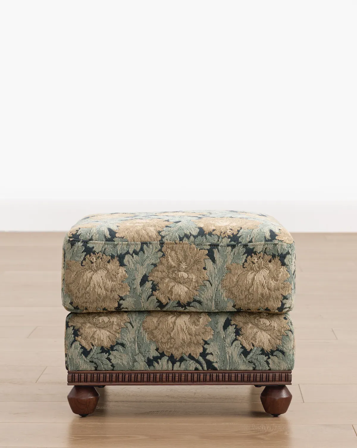 Catherine Floral Tapestry Ottoman - Indigo product