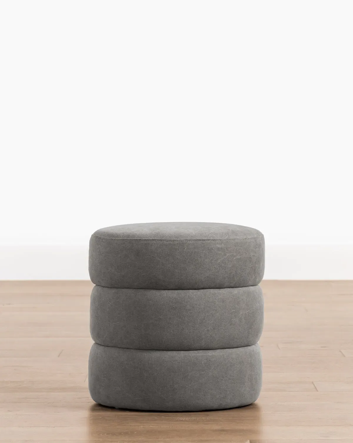 Channel Ottoman - Gray, Leather product