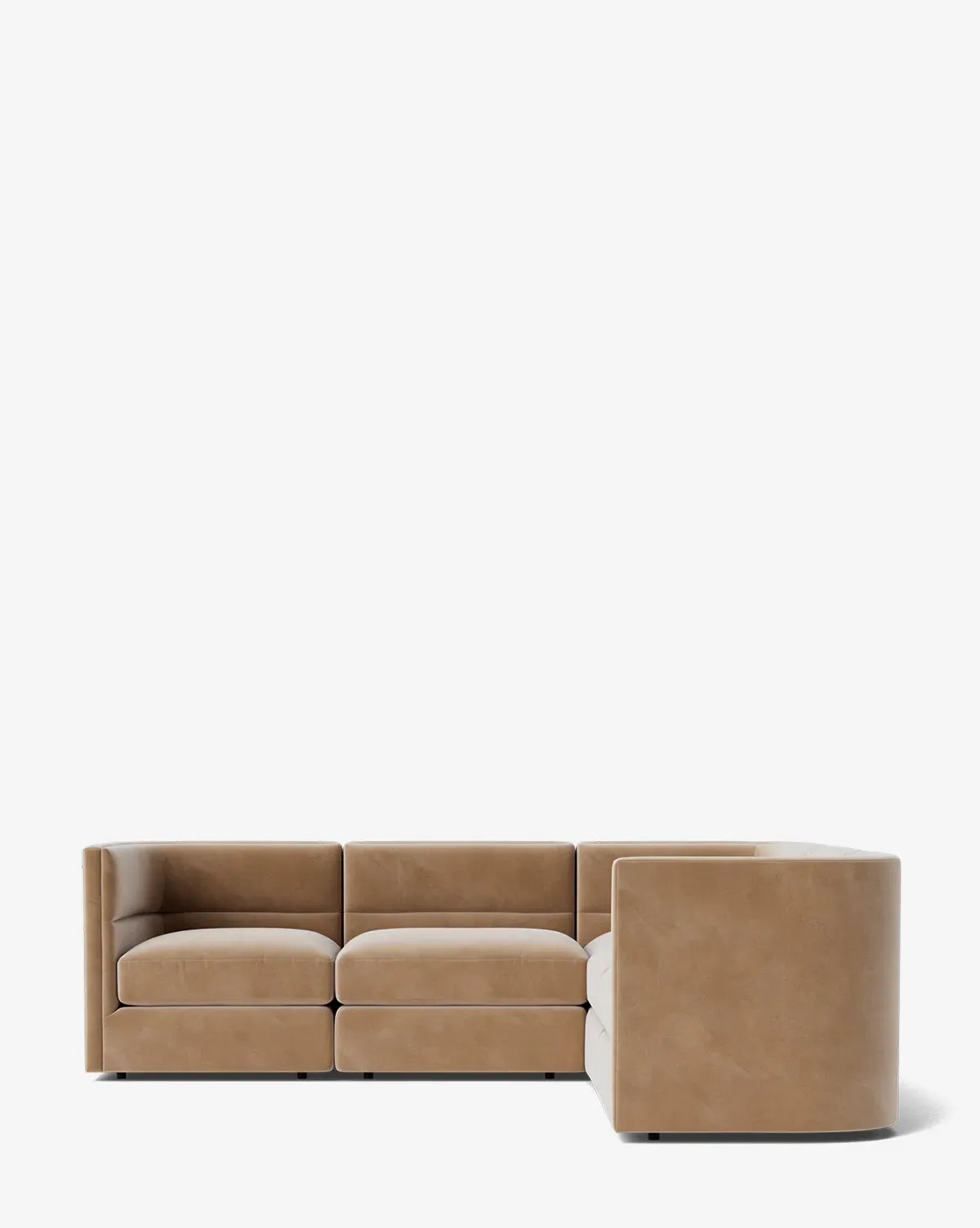 Claremont L-Shaped Modular Sectional - Fawn, Velvet product