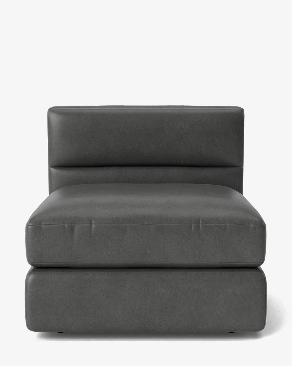 Claremont Modular Armless Chair - Flint, Leather product