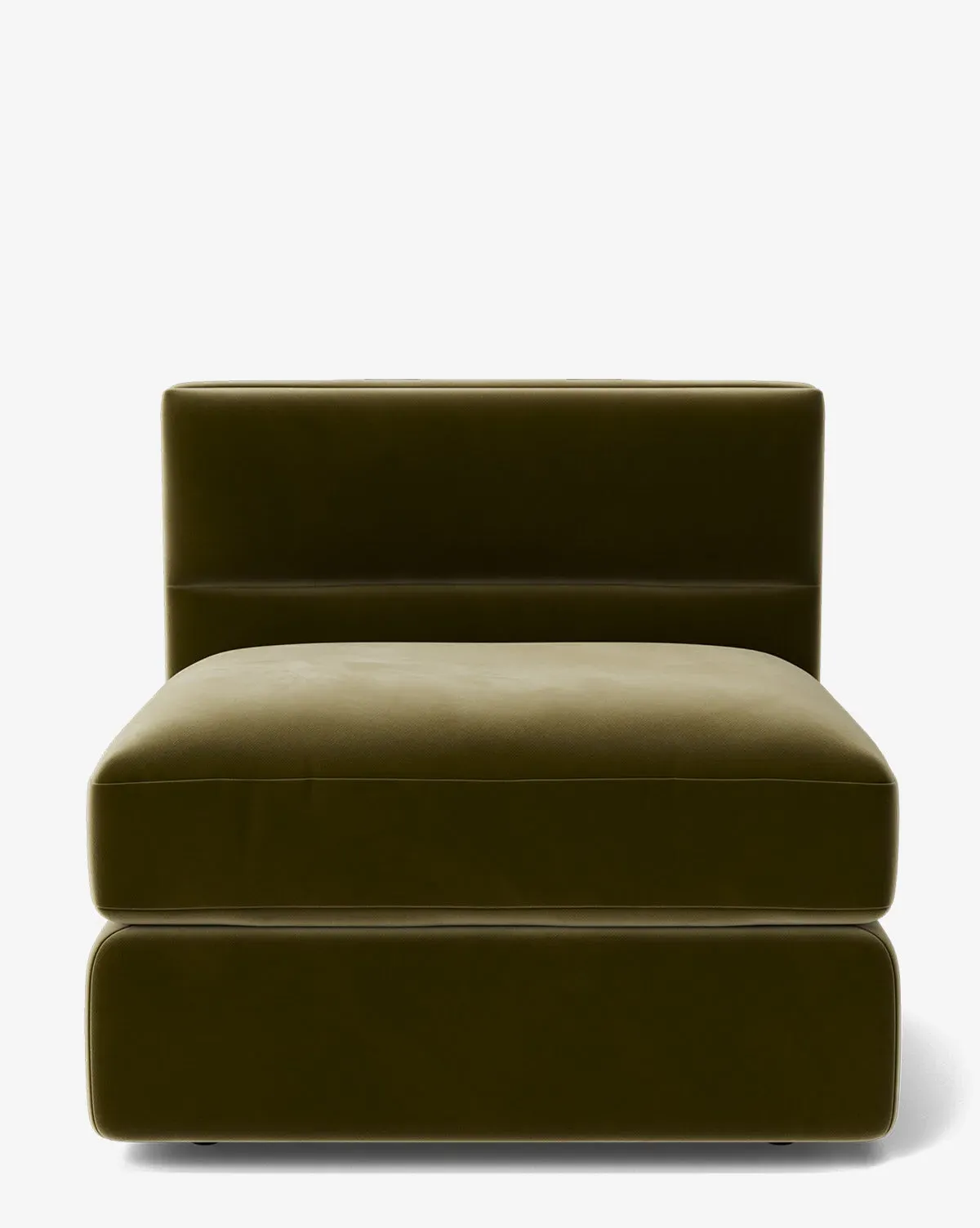 Claremont Modular Armless Chair - Olive, Velvet product