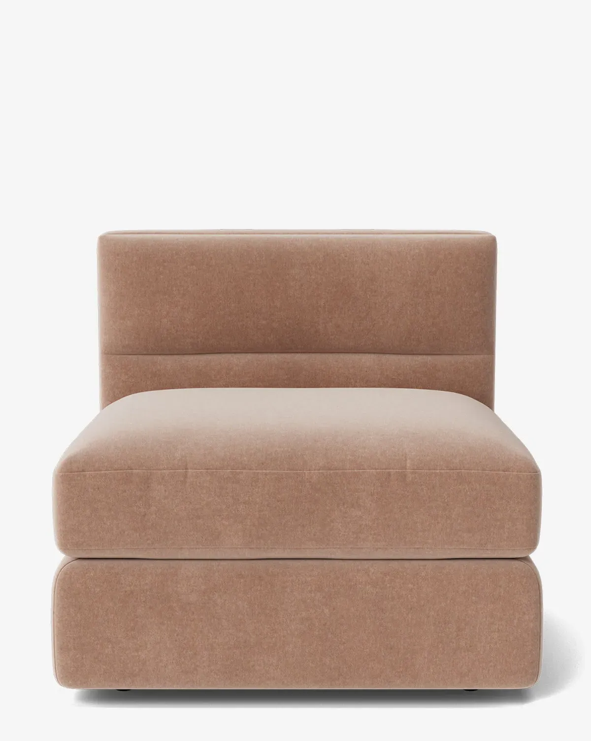 Claremont Modular Armless Chair - Rose, Velvet product