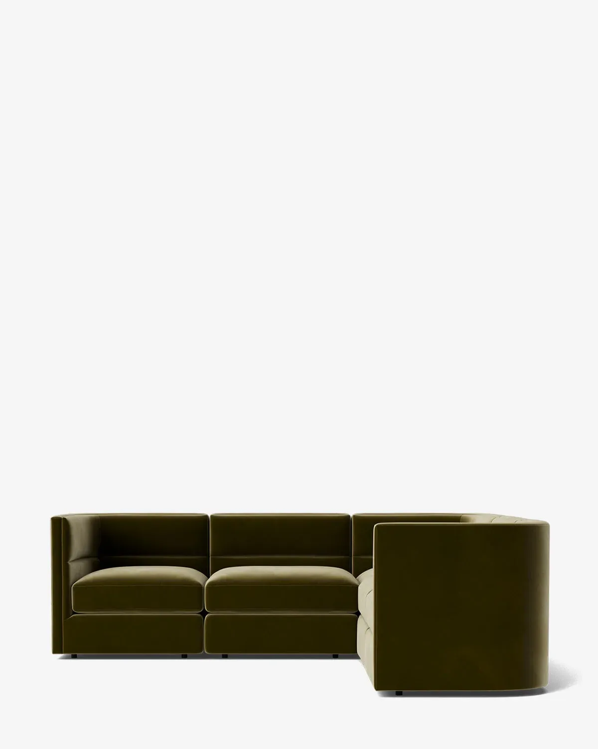 Claremont Modular L-Shaped Sectional Sofa - Olive, Velvet product